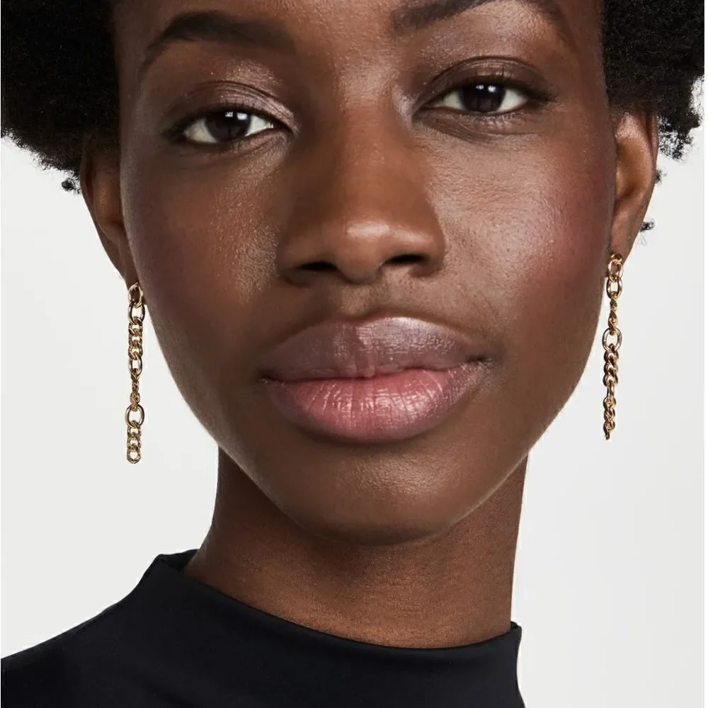 New Anthropologie x Cloverpost Jaden 14K Gold Chain Earrings
